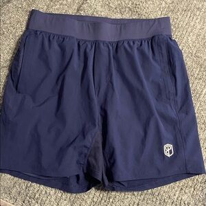 T37- BORN PRIMITIVE Navy VERSATILE Built-In Compression Active Shorts 7”